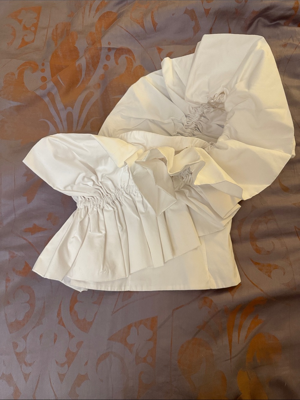 Zara White Off-Shoulder Ruffle Blouse